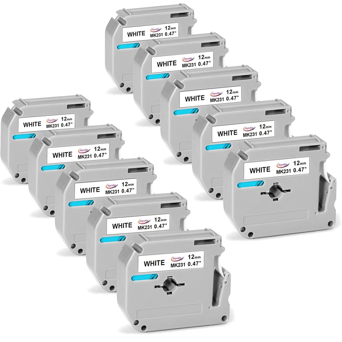Anycolor 10-Pack Replacement for Brother P Touch M Tape M-K231 Label Tape