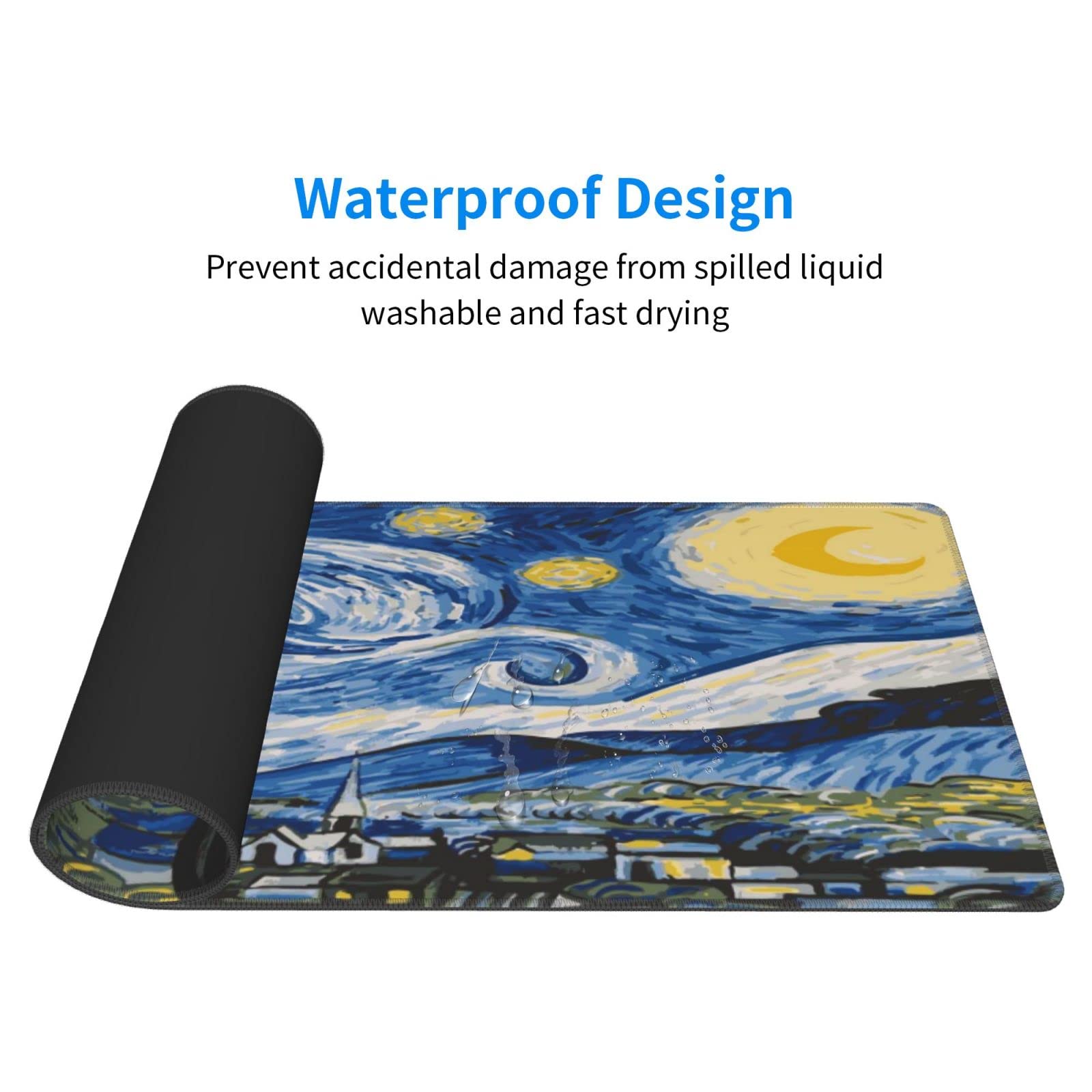 Sigouyinei Extra Large Desk Pad 31.5x12in Office Gaming Non-Slip Mouse Pad