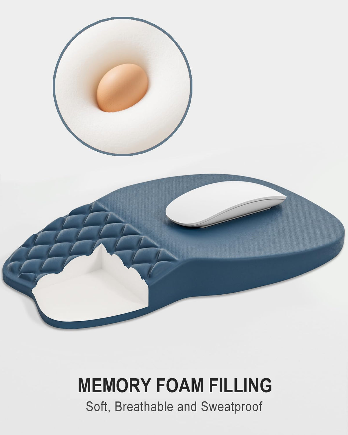 Auhoahsil Ergonomic Mouse Pad with Wrist Rest, Comfortable Slope Computer Mouse Mat with Wrist