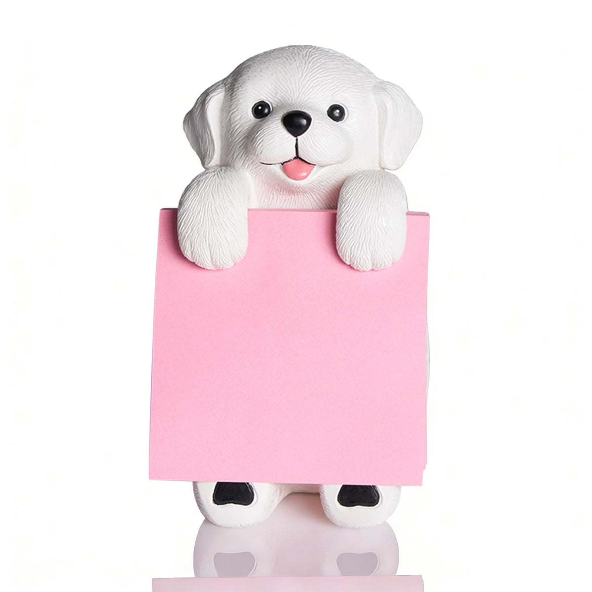 HORTIX Dog Pop-Up Sticky Note Dispenser for 3x3 in Notes, Black & White