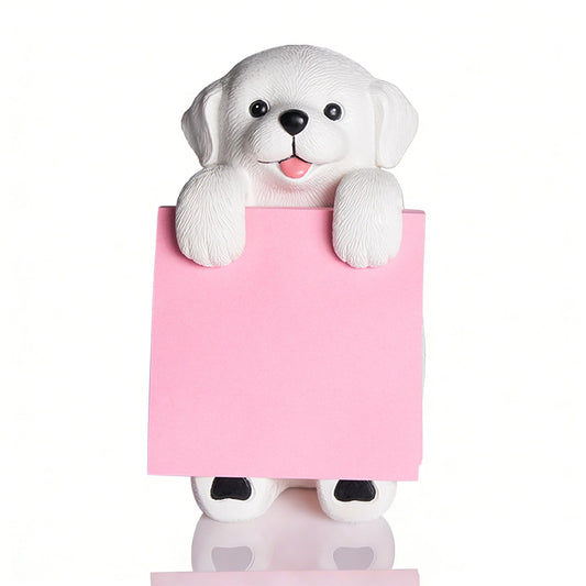 HORTIX Dog Pop-Up Sticky Note Dispenser for 3x3 in Notes, Black & White