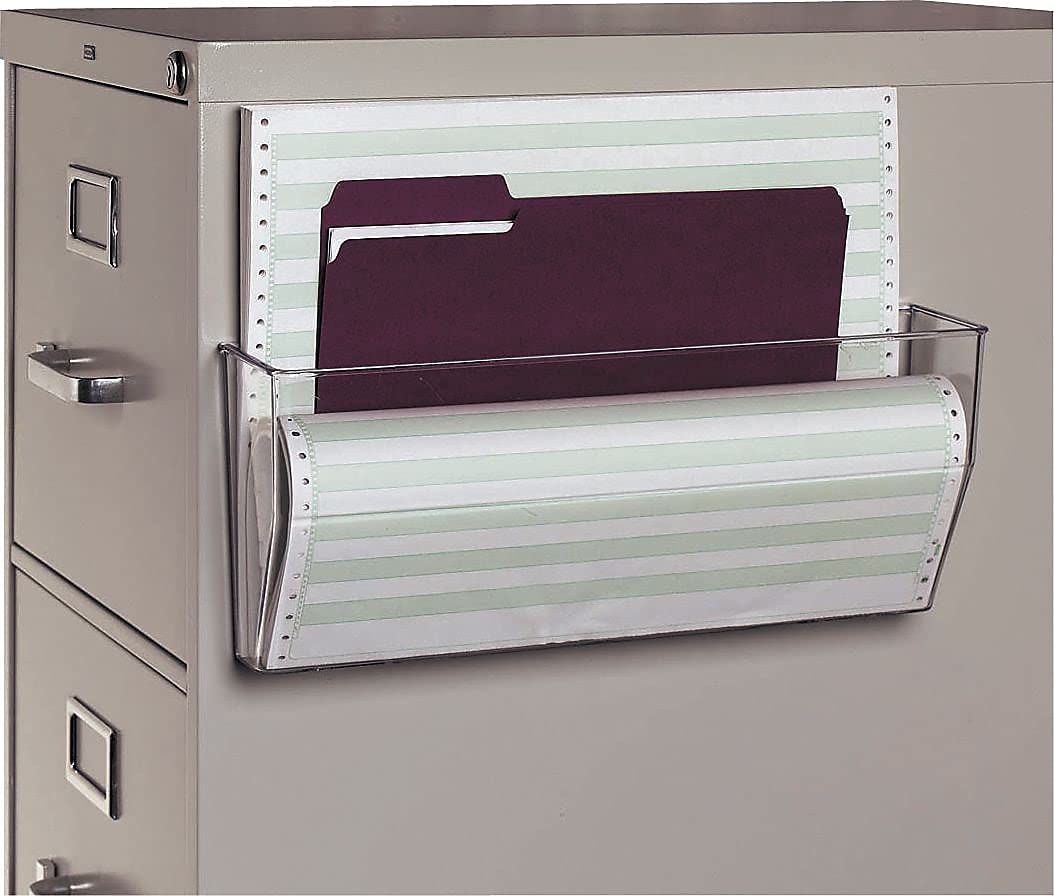 Deflecto 50101 Docupocket oversized magnetic wall file pocket, 15w x 3d x 6-3/8h, clear