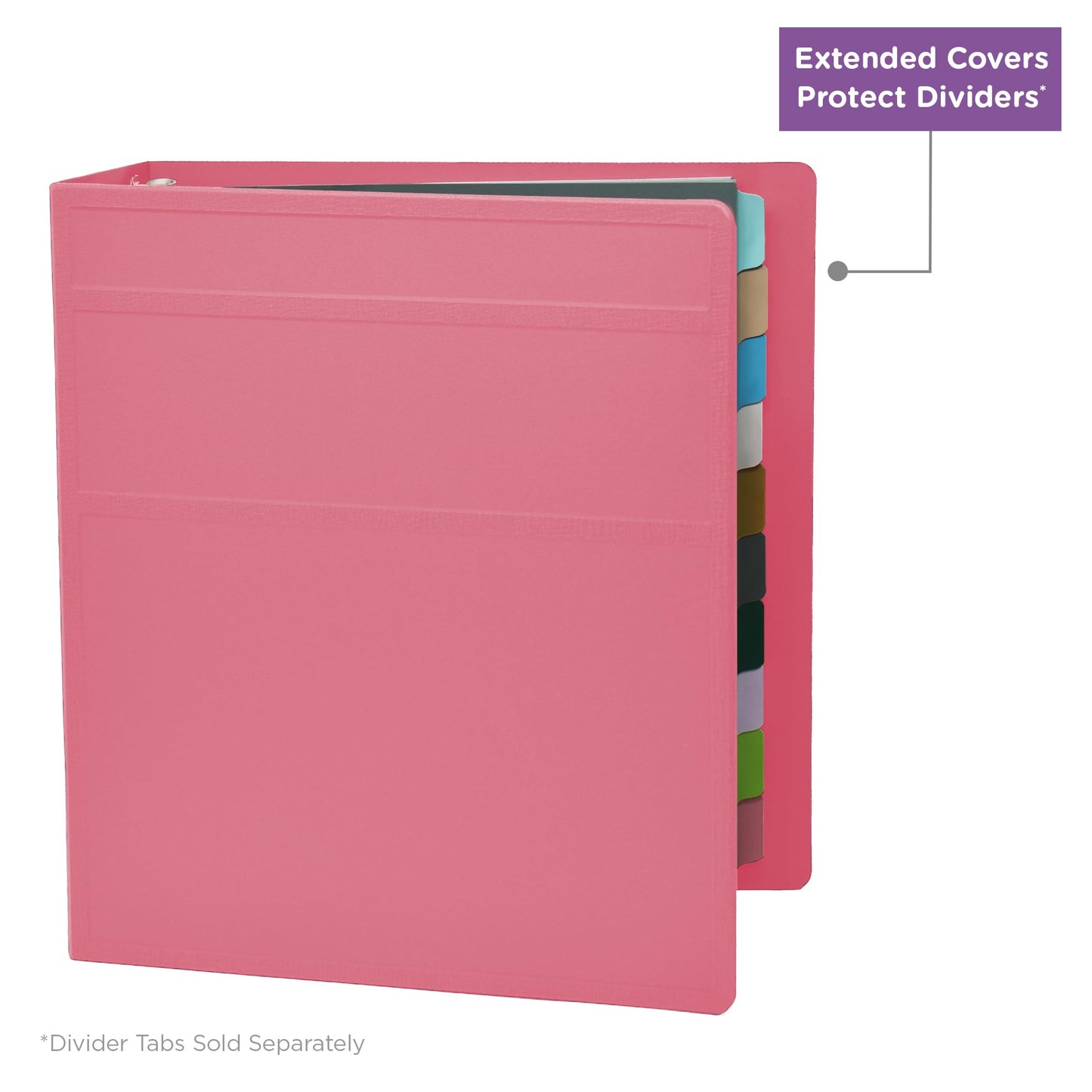 Carstens 3-Inch Heavy Duty 3-Ring Binder - Side Opening, Bubblegum Pink, Durable Plastic, Precision