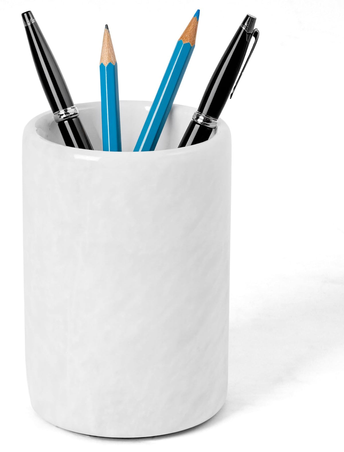 Radicaln Marble Pen Holder For Desk 4" Inches White Handmade Marker & Pen Holder for Desk