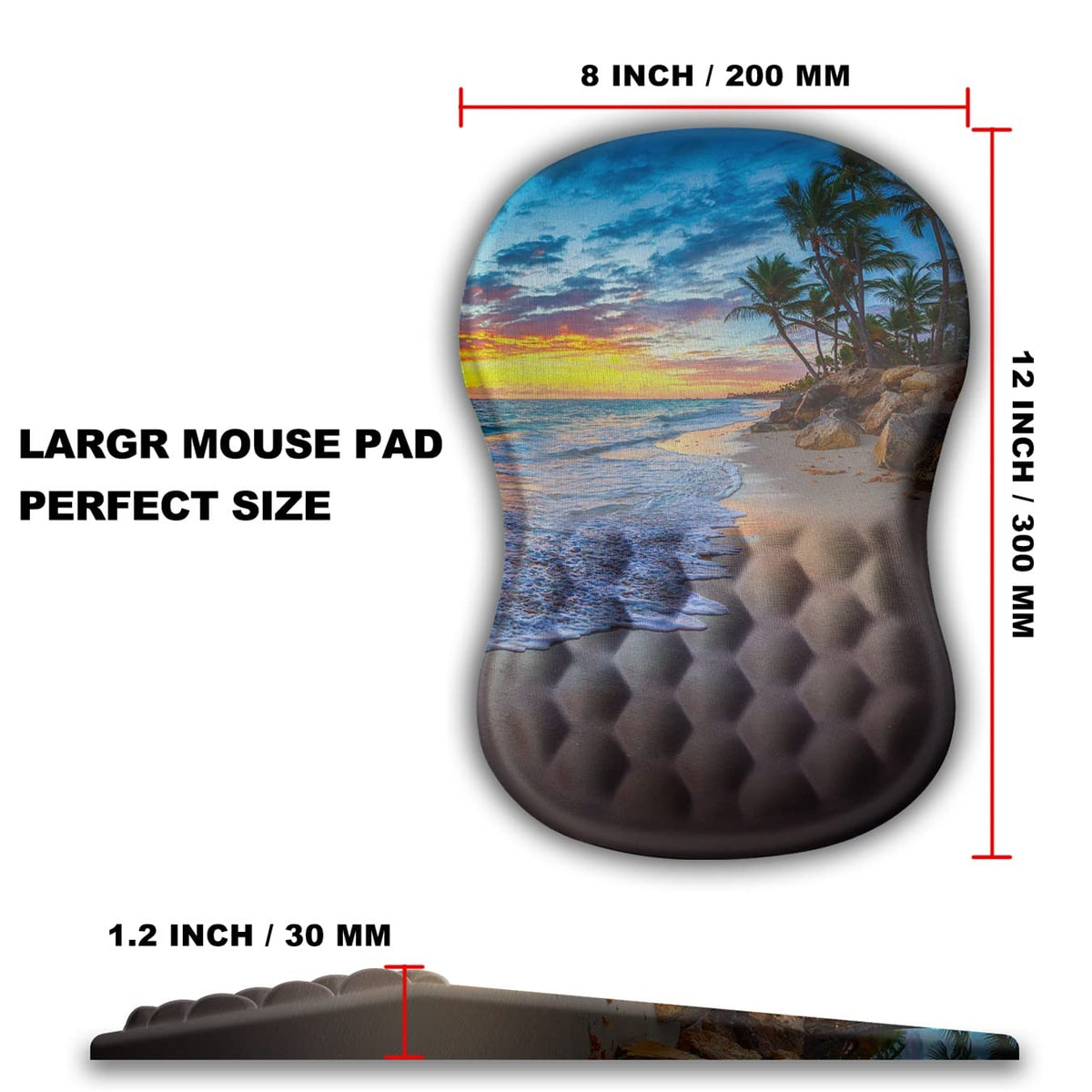 KUOSGM Mouse Pad Wrist Support, Ergonomic Mouse Pad with Massage Dot, Comfortable Computer Mouse