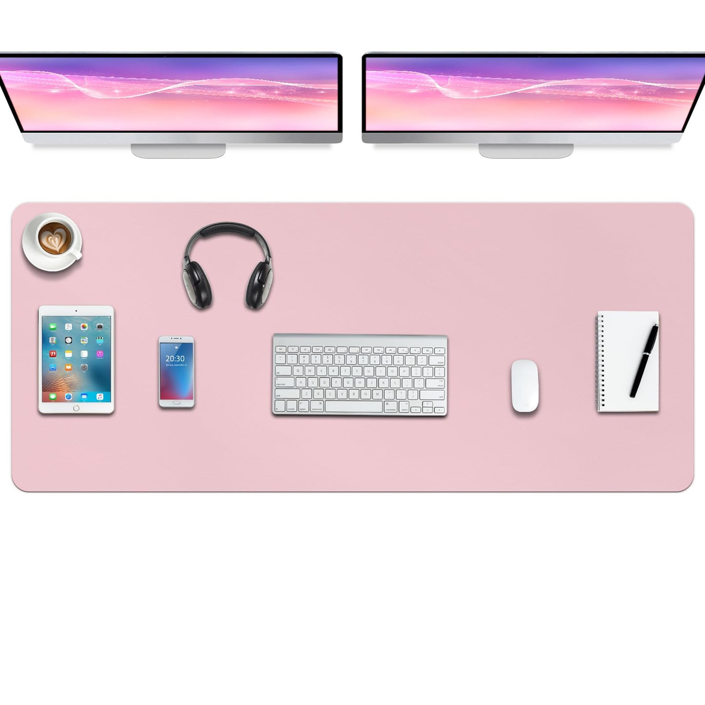 Boutilon Leather Desk Pad Protector,Non-Slip Mouse Pad,Laptop Desk Pad,Office Mouse Mat,Waterproof