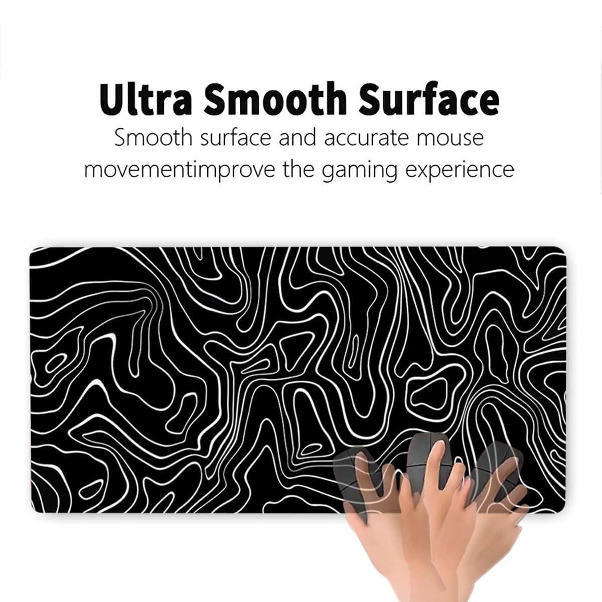 Rcege Large Gaming Mouse Pad Extended Desk Mat with Non Slip Stitched Edge
