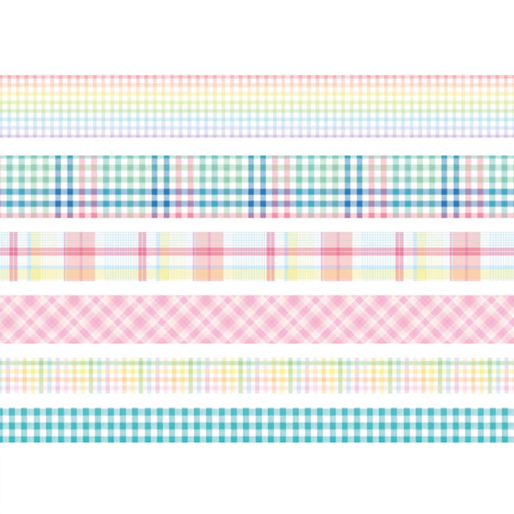 YUBBAEX 6 Rolls Plaid Washi Tape Set Basic Grid Masking Decorative Tapes for Arts, DIY Crafts