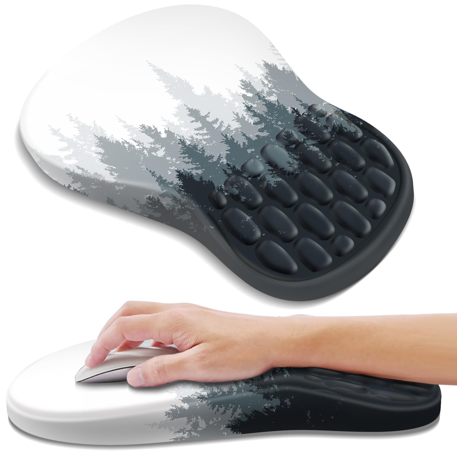 YIWEI Ergonomic Mouse Pad with Wrist Rest for Carpal Tunnel Pain Relief