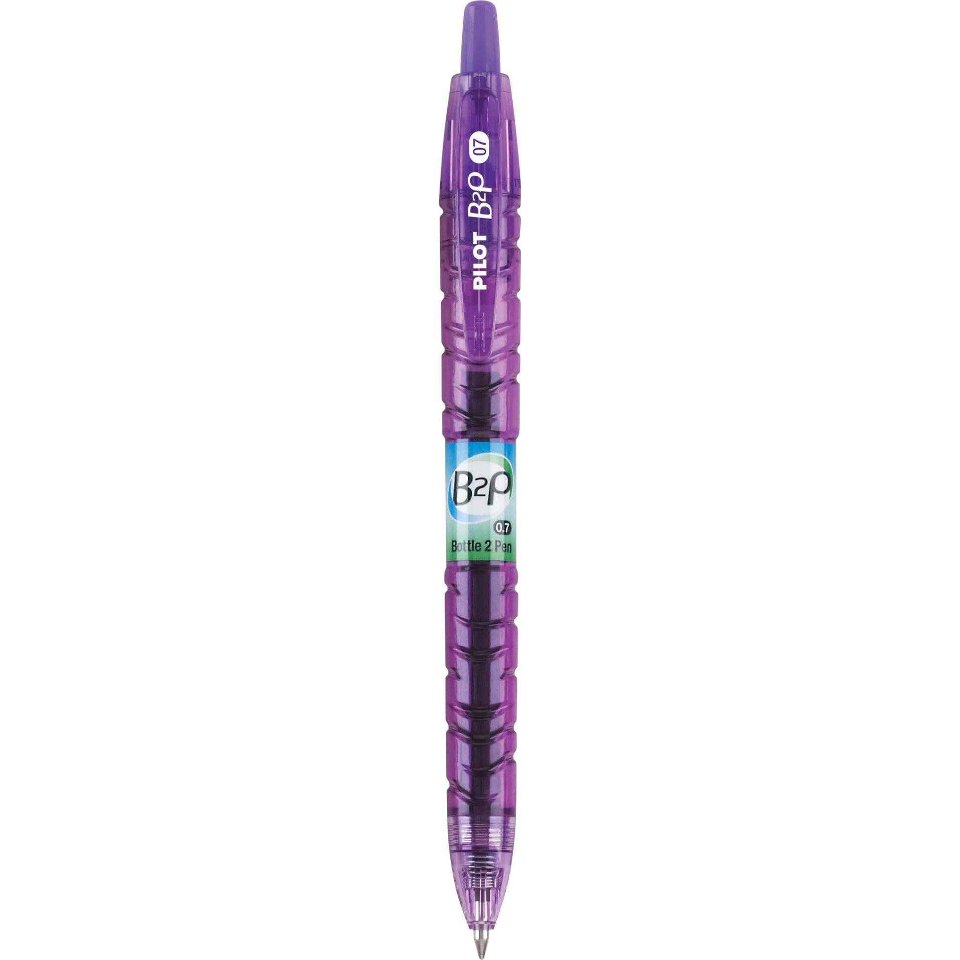 PILOT B2P Colors Gel Pen, Fine Point 0.7mm, Purple, 12-Pack