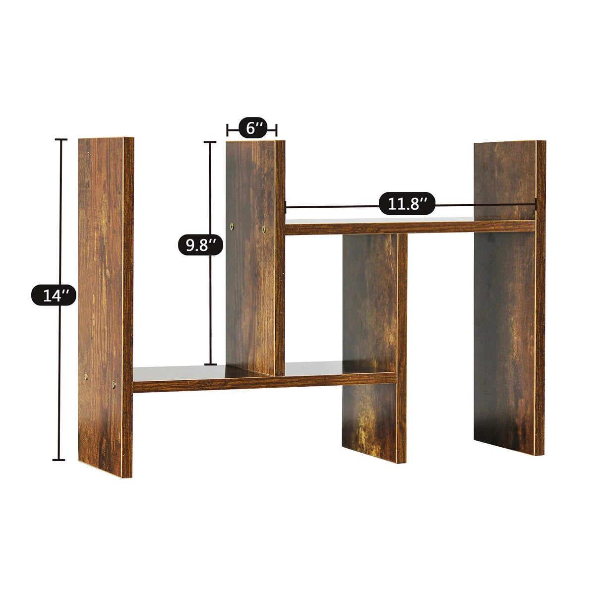 J.M.Deco Desktop Organizers and Storage for Office, Adjustable Desktop Organizer Shelf Double H