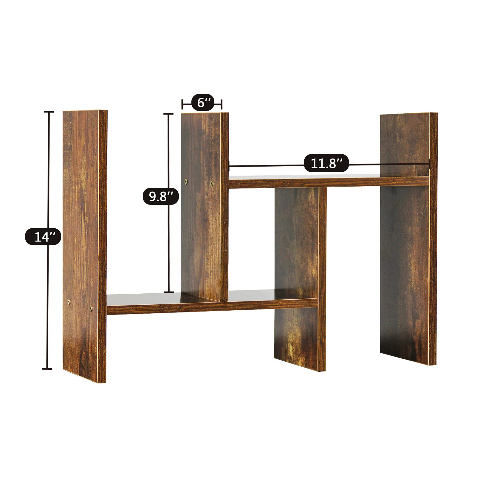 J.M.Deco Desktop Organizers and Storage for Office, Adjustable Desktop Organizer Shelf Double H