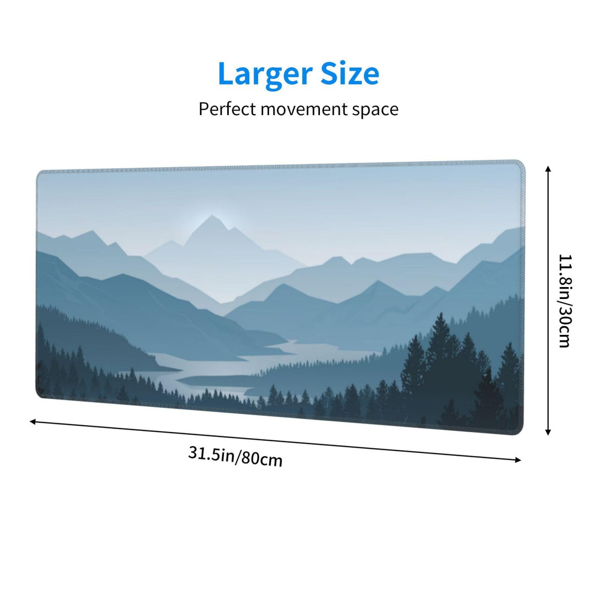 Mountain Gaming Mouse Pad Large Long Extended Pads Big Mousepad Extended Large Non-Slip Rubber Base