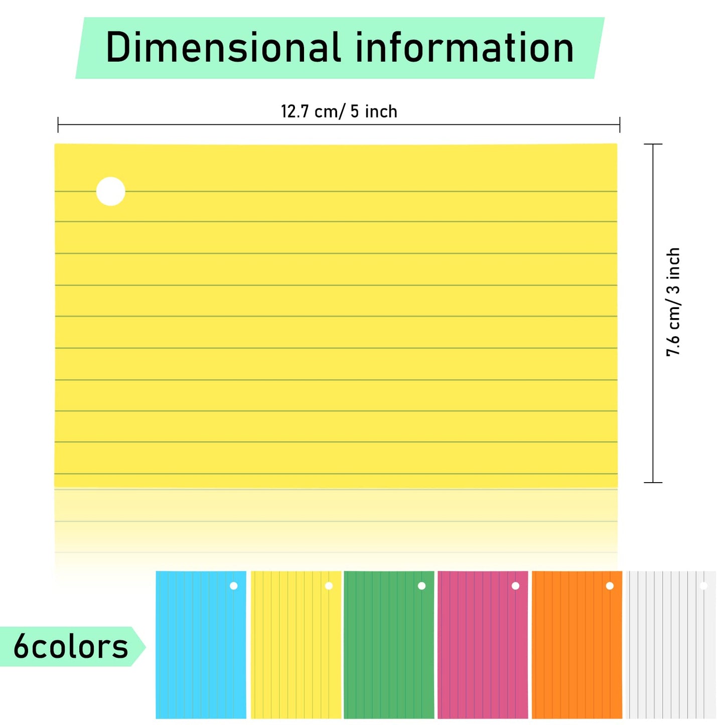 Leelosp 5 x 8 in Colored Index Cards, Study Flash Cards, Fresh Color