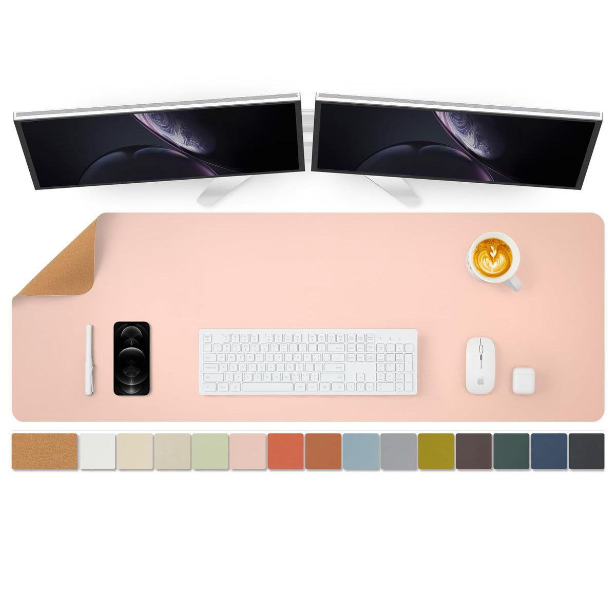 Large Cork Desk Mat - 47.2"x 17" Desk Pad for Office and Home - Ideal for Large Mouse Pad and Desk