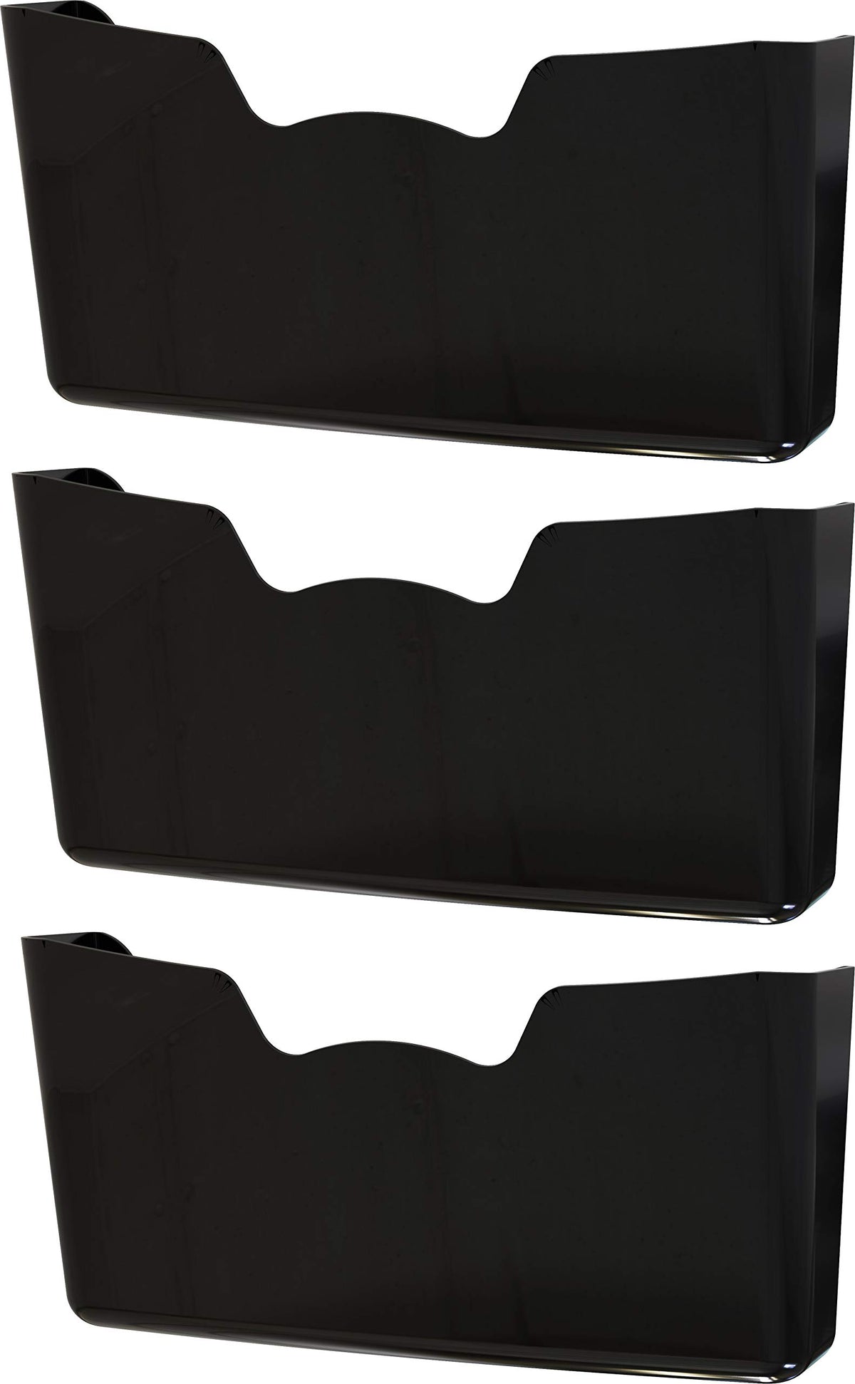 Simple Houseware Single Pocket Wall Mount for Hanging File Holder, 3 Packs, Black