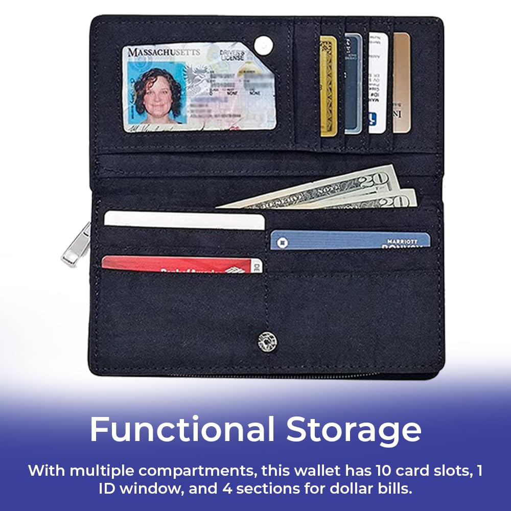 SAGEFINDS Holy Bible Book Wallet | Multi Card and Cash Holder | Magnetic Clasp Closure and Zip