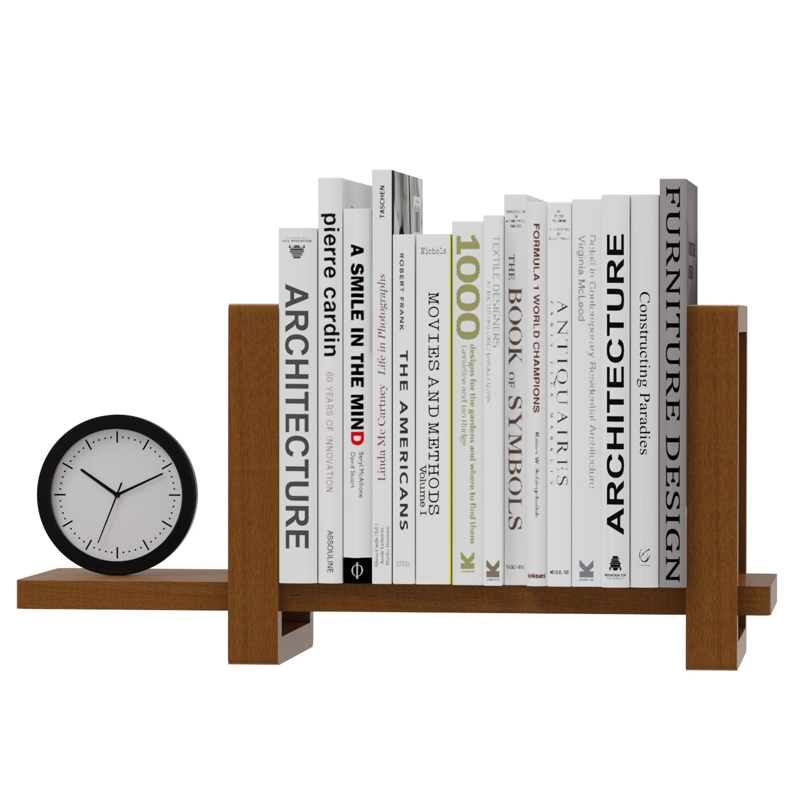 100% Solid Wood Adjustable Desktop Bookshelf, Retro Tabletop Bookshelf, Desk Shelf for Living Room