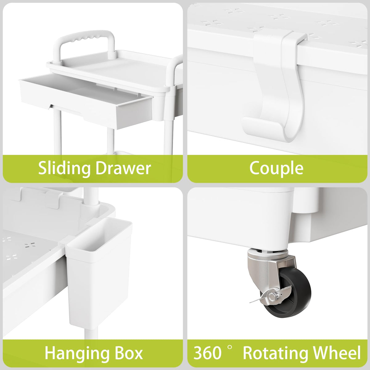 Sorgion 3 Tier Rolling Cart Organizer,Laundry Room Bathroom Organizers and Storage Office Shelves