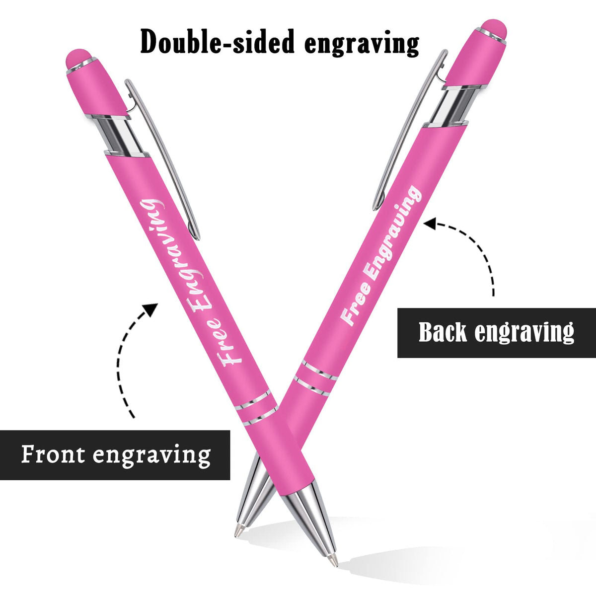 NGTSFLY Personalized Pens with Stylus Tip - FREE PERSONALIZATION - Customized Stylus Ballpoint Pens