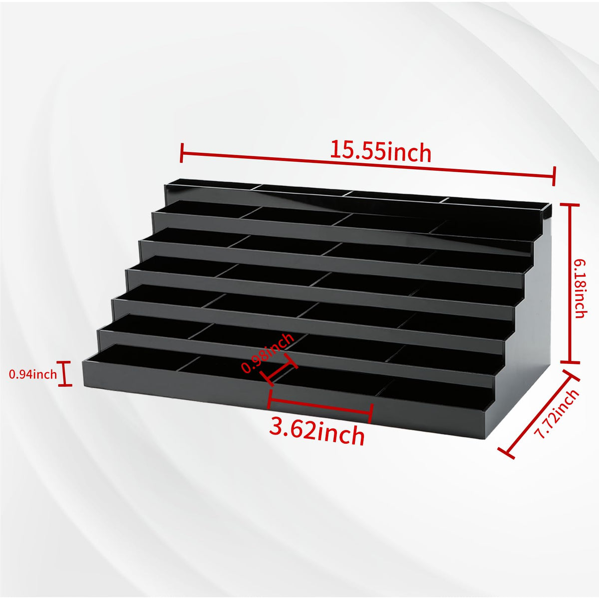 Vevitts Acrylic Business Card Holder for Desk Multiple Business Card Holders 28 Slot 7 Tier Large