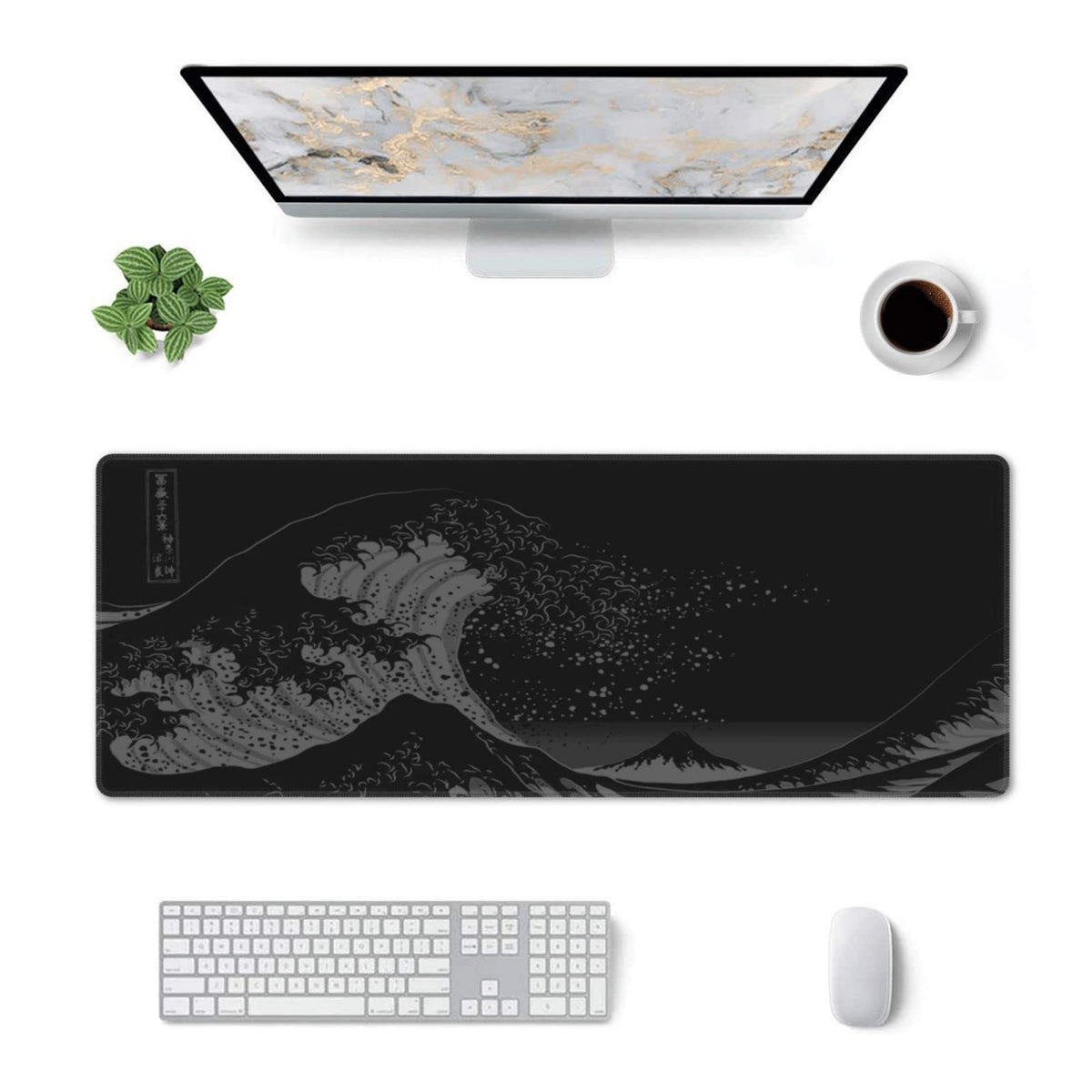 Wave Off Kanagawa Mouse Pad XL Extended Desk Mat, Computer Mousepad