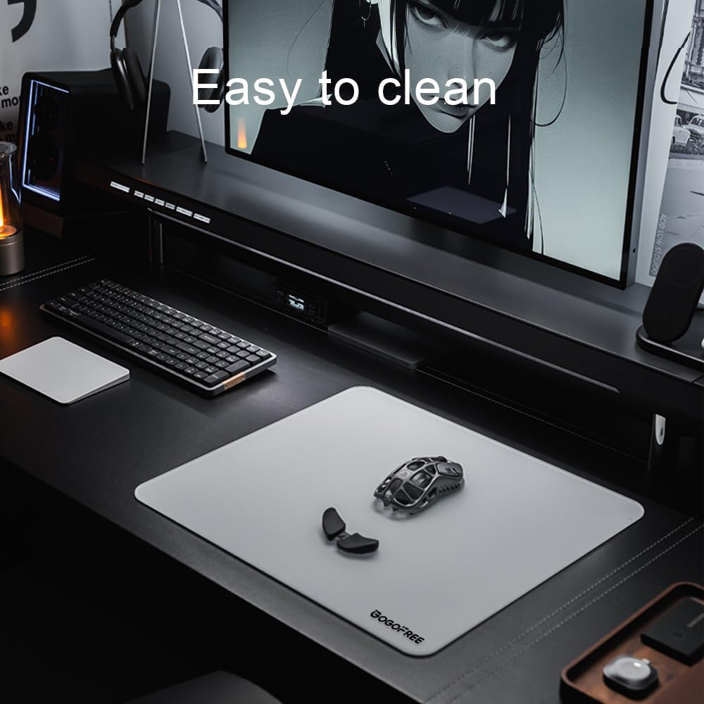 Glass Gaming Mouse Pad, Professional Esport Tempered Glass Mouse Pad Ultra-Smooth Micro-Etched