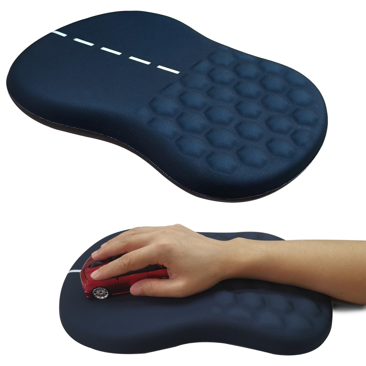 Road Mouse Pad for Car Mouse with Wrist Rest, Ergonomic Mousepad for Wrist Pain Relief with Wrist
