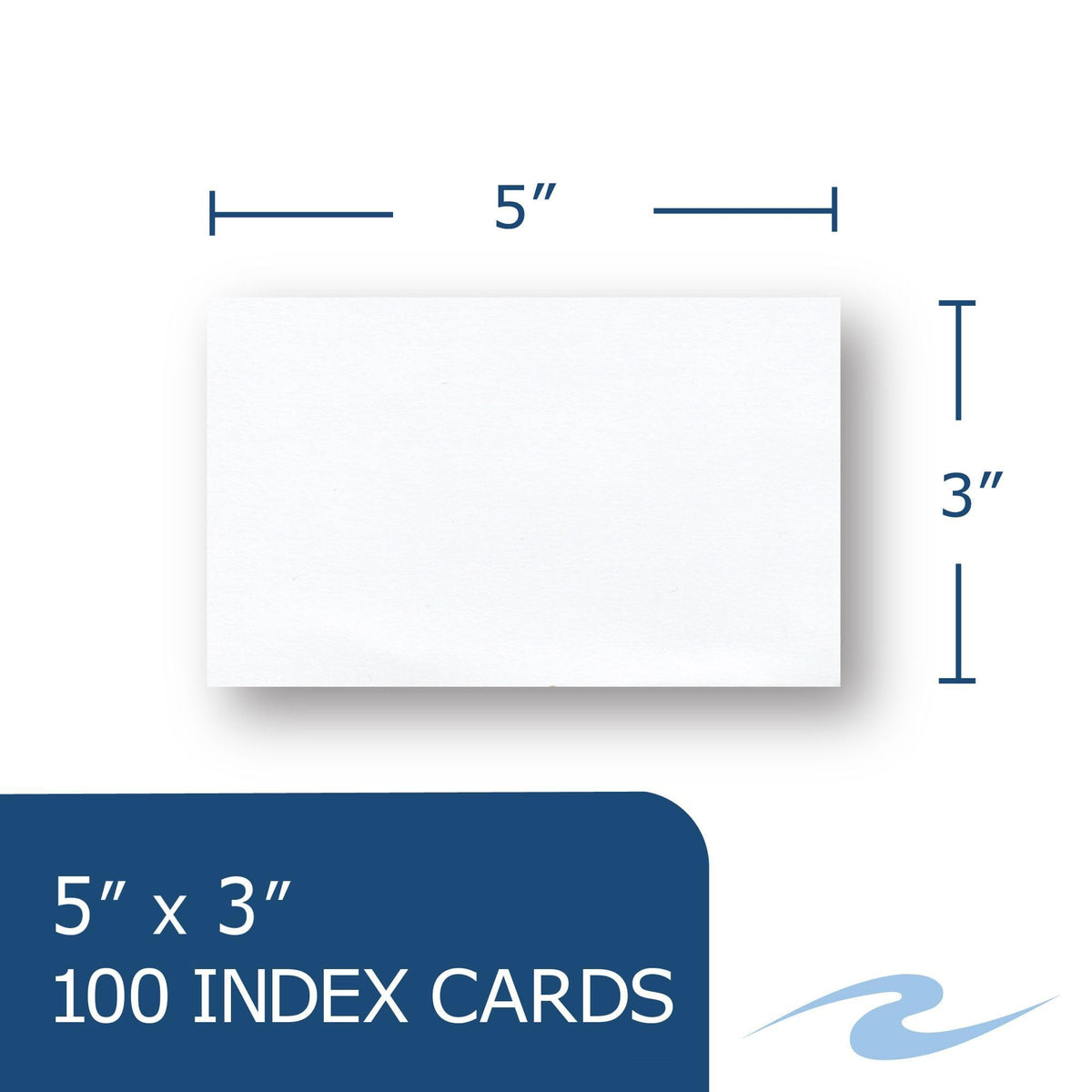 Roaring Spring Blank Index Cards 3"x5", 100 Each, Smooth 100# White Index Paper, Unruled, Blank on