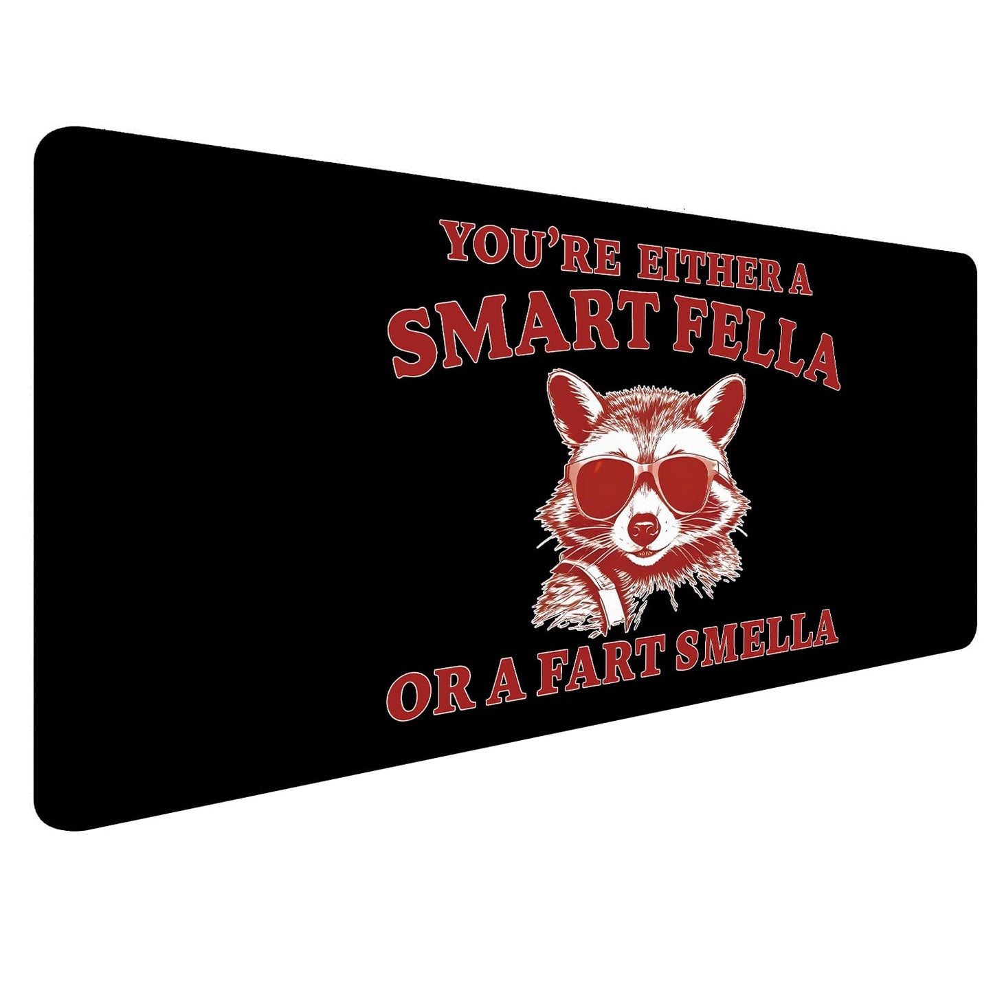 Funny Raccoon Mouse Pad Large 31.5x15.7inch, Sarcastic Work Humor Gifts for Coworkers Women Men