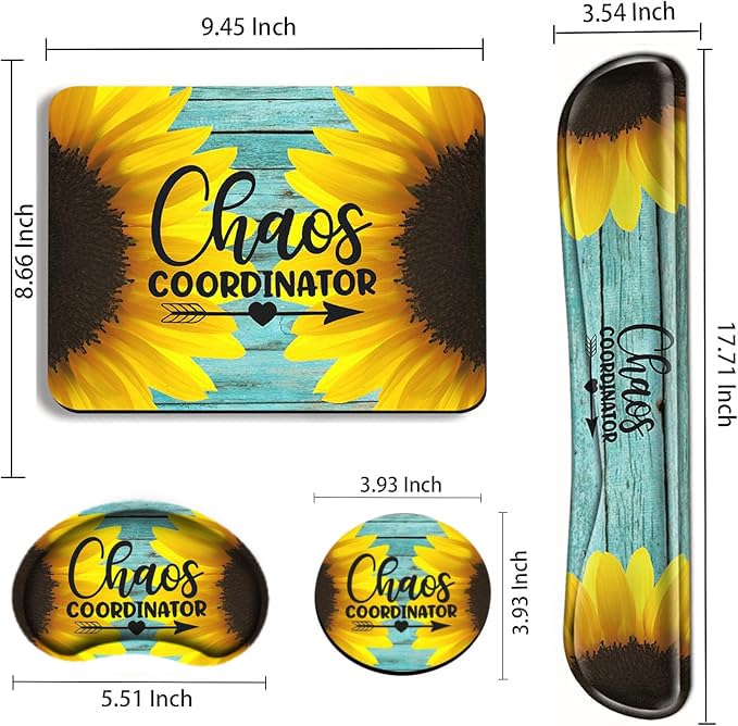 Chaos Coordinator Mouse Pad and Keyboard with Wrist Support Chaos Mousepad Memory Foam Wrist Rest