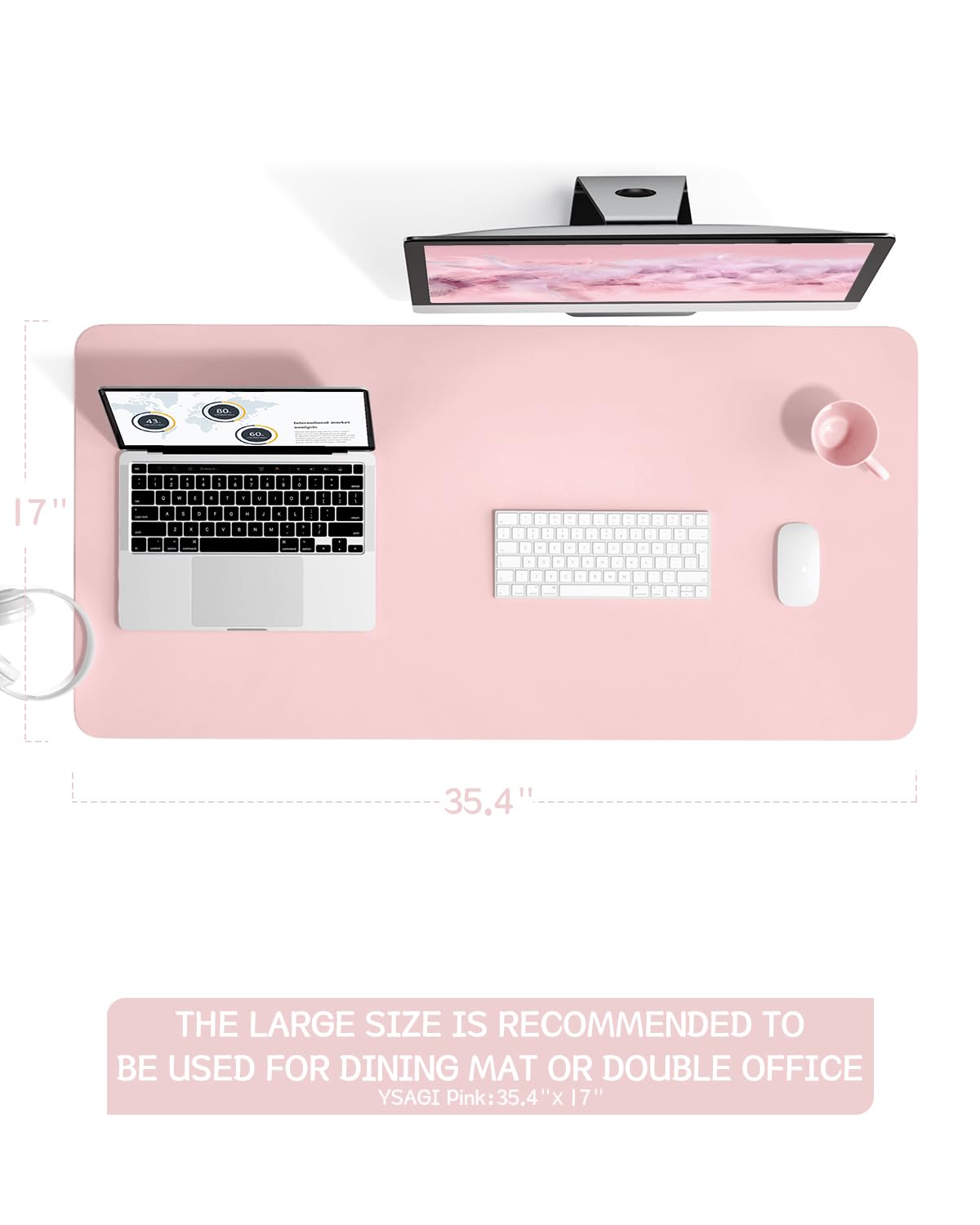 Writing Desk Pad Protector, YSAGi Anti-Slip Thin Mousepad for Computers,Office Desk Accessories