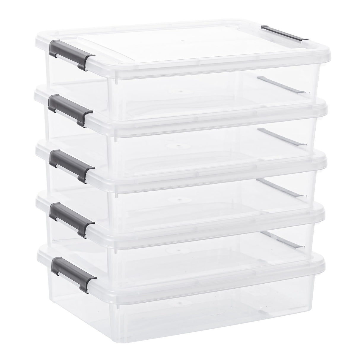 Anywish Citylife Storage Bins with Lids,6 Quart Clear Sensory Bins,Plastic Bins for Arts Crafts