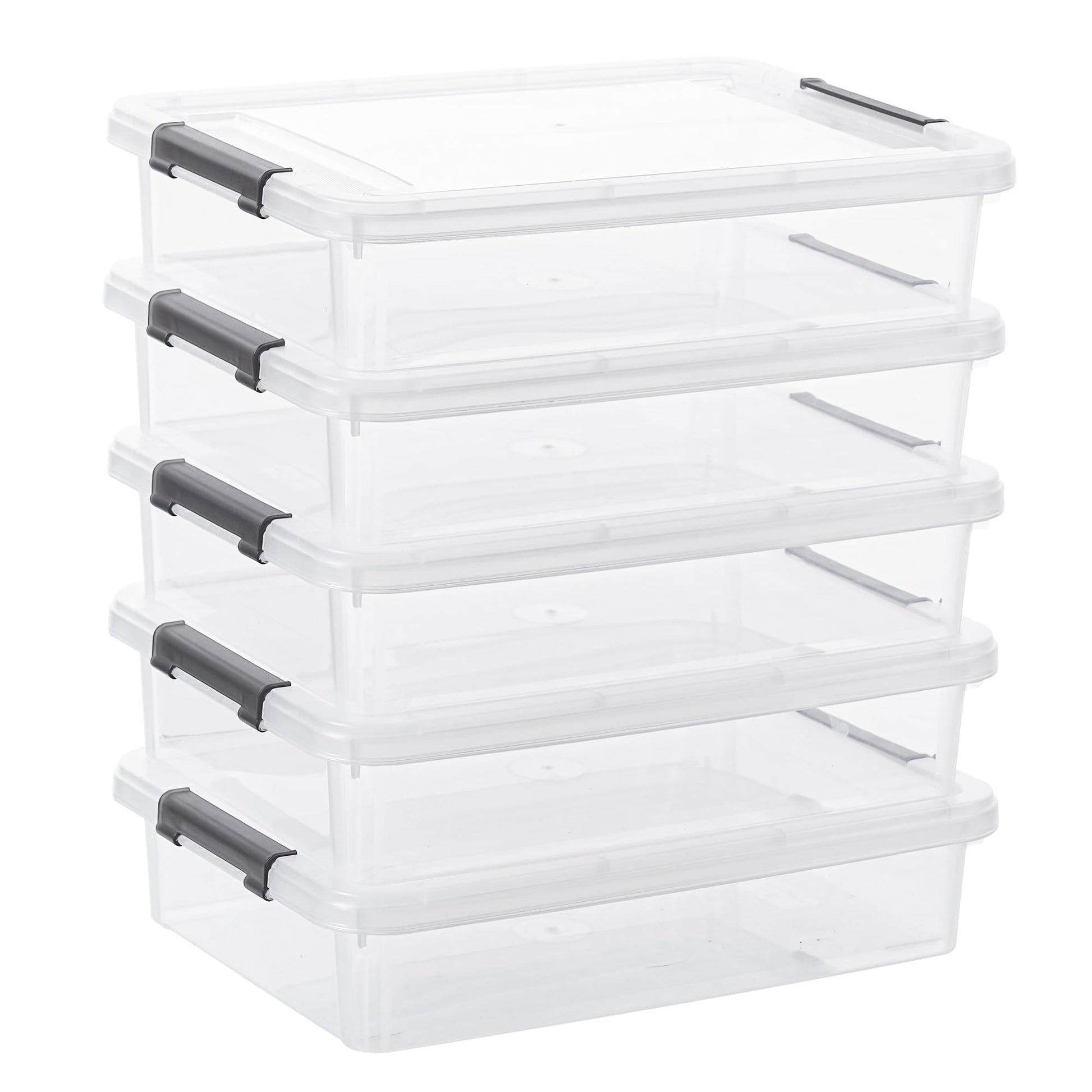Anywish Citylife Storage Bins with Lids,6 Quart Clear Sensory Bins,Plastic Bins for Arts Crafts