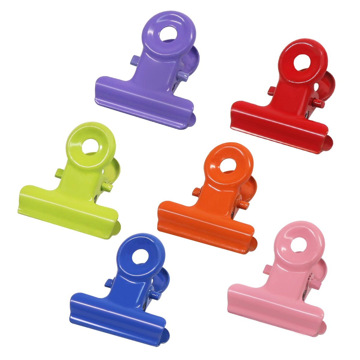 Coideal Colored Bulldog Paper Clips, 30 Pack Small 0.87 Inch Metal Mini Binder Clips Money Clamps