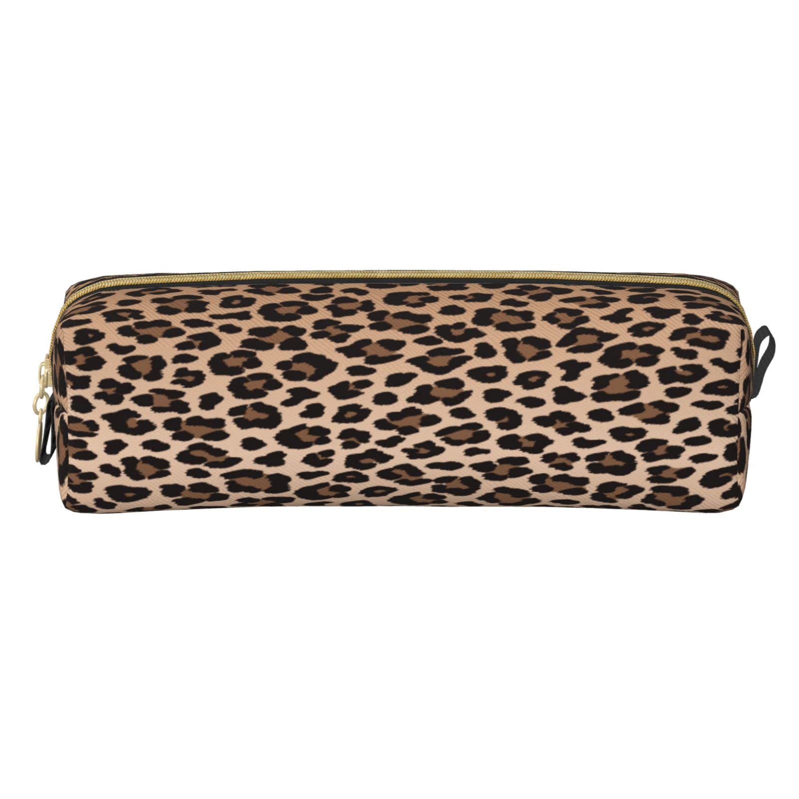 IMPCOKRU Small Pencil Bag Study Pencil Bag Key Pouch,Brown Leopard,Stationery Storage Pencil Case
