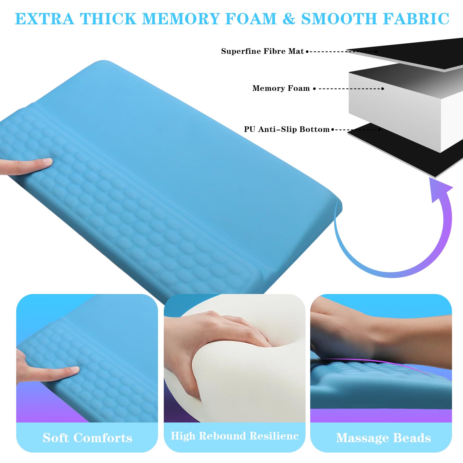 Computer Keyboard Stand with Wrist Rest, Ergonomic Tilted Keyboard Holder - Keyboard Riser with