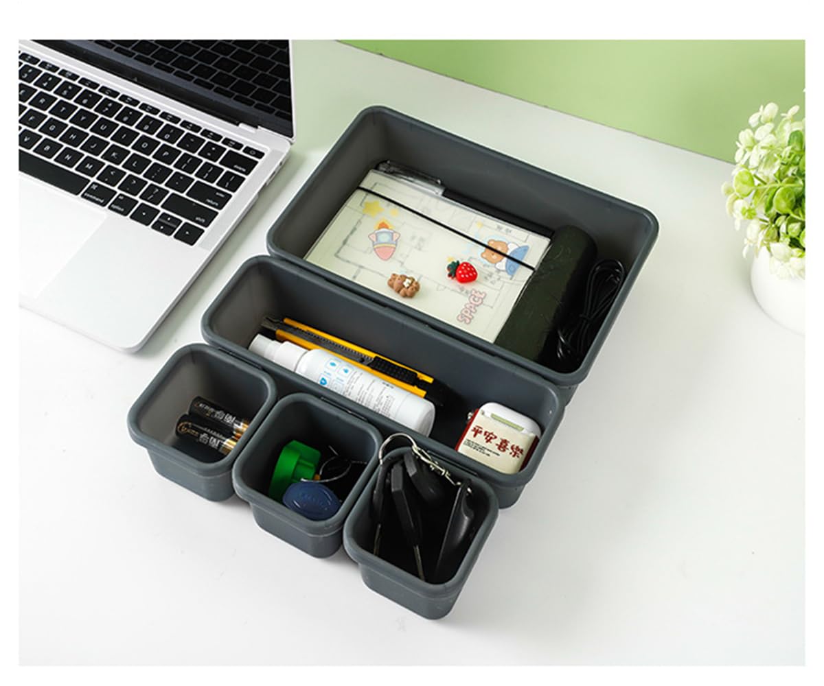 Gonice 18 PCS Interlocking Drawer Organizers Plastic Desktop Organizer Tray
