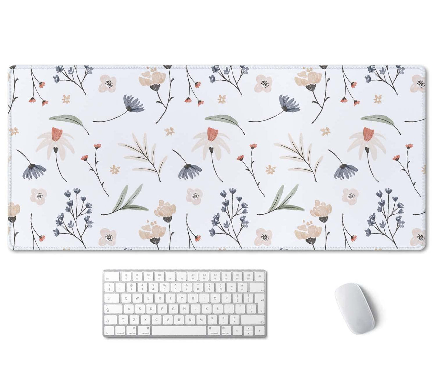 SSOIU Extra Large Flowers Desk Mat, Cute XXL Gaming Mouse Pad 35.5" X 15.7"