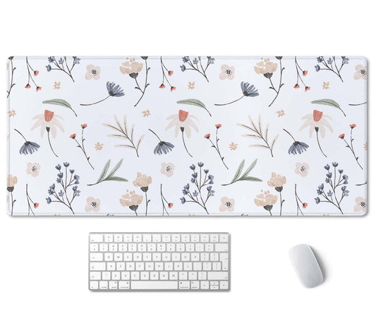 SSOIU Extra Large Flowers Desk Mat, Cute XXL Gaming Mouse Pad 35.5" X 15.7"