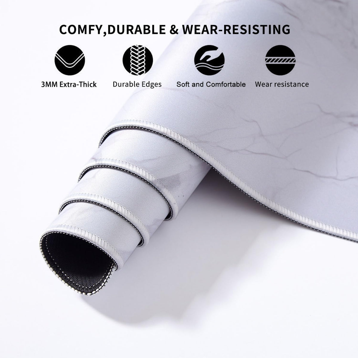 DOBAOJIA Marble Mouse Pad, Mouse and Keyboard Combo Pad XXL 31.5” x 15.8”