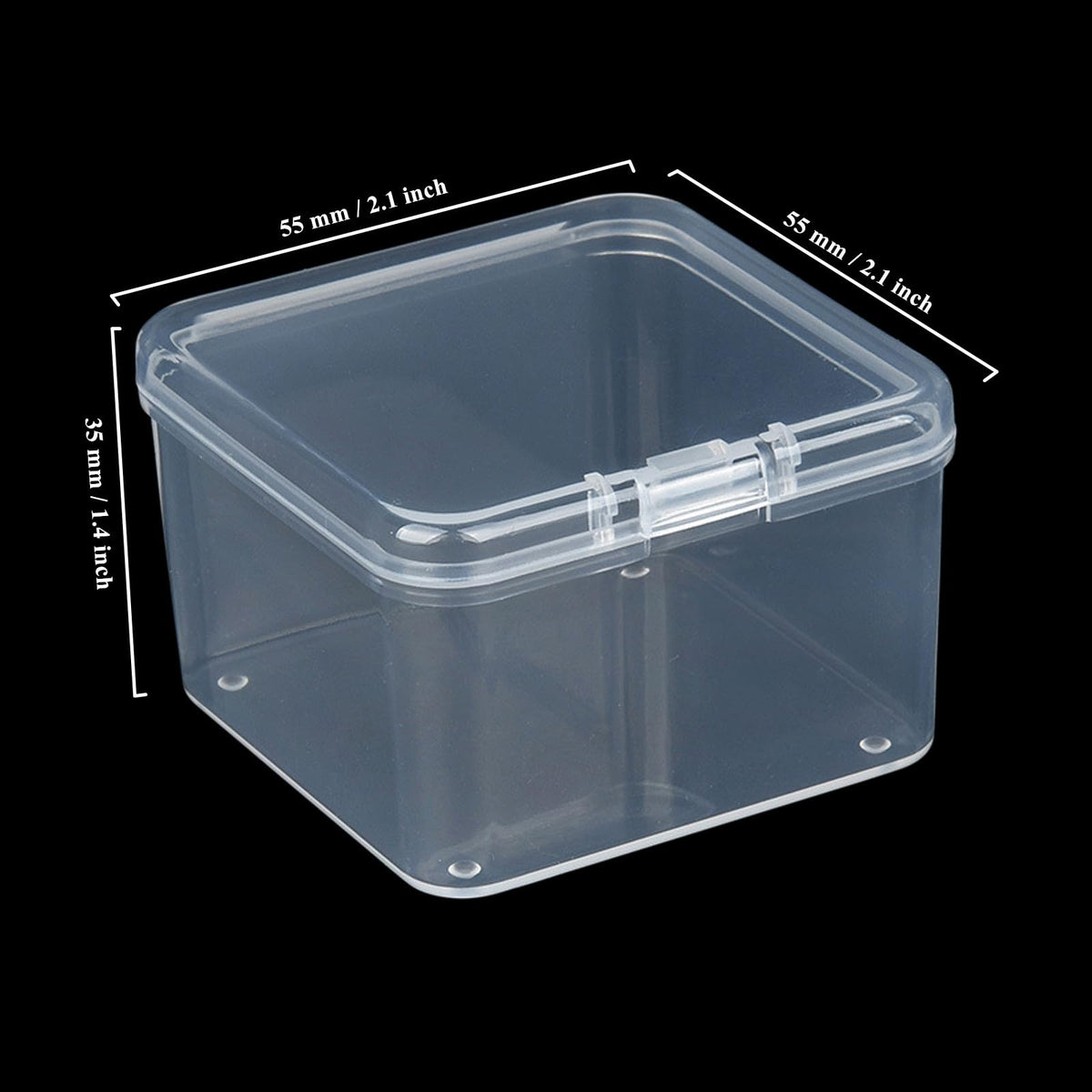 LJY 60 Clear Square Plastic Boxes, 55 x 55 x 35 mm for Packing Samples