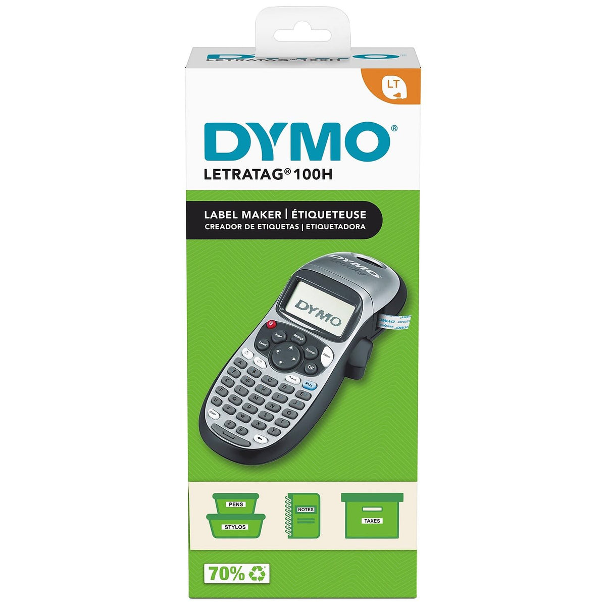 DYMO LetraTag 100H Silver Handheld Label Maker & LT Label Tapes, Thermal Printing, Easy-to-Use