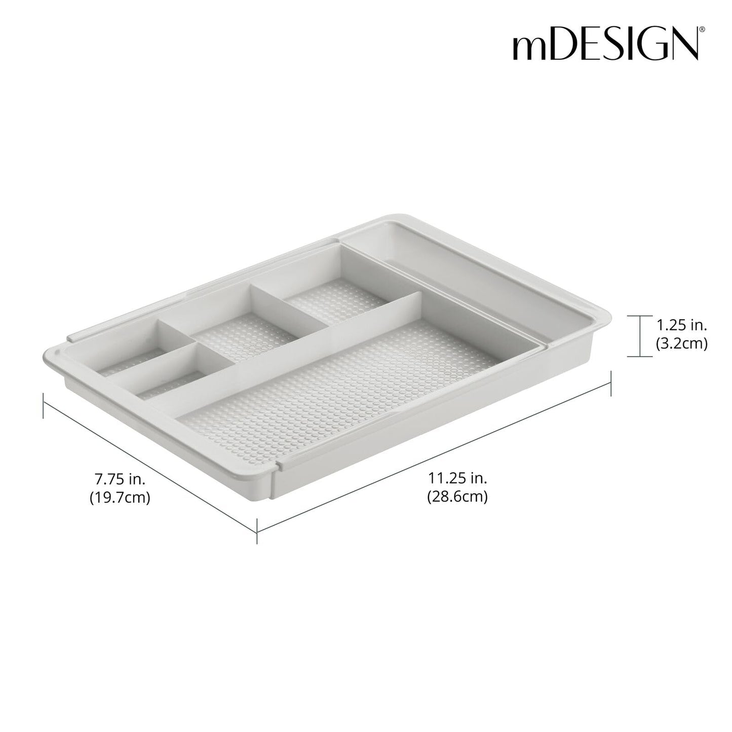 mDesign Expandable Plastic Drawer Organizer and Storage Container for Office Supplies - Gel Pen