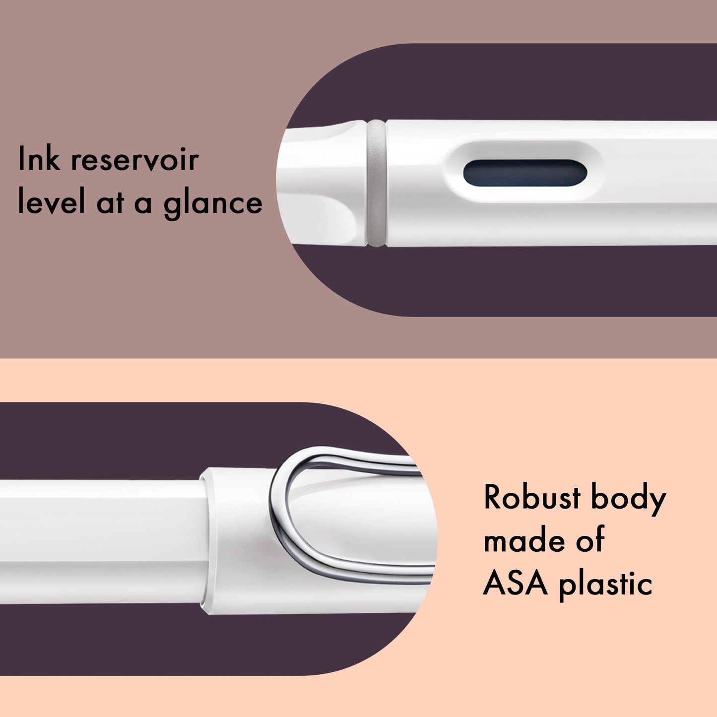 LAMY safari white - Fountain Pen with ergonomic grip & polished steel nib in size EF - ideal for