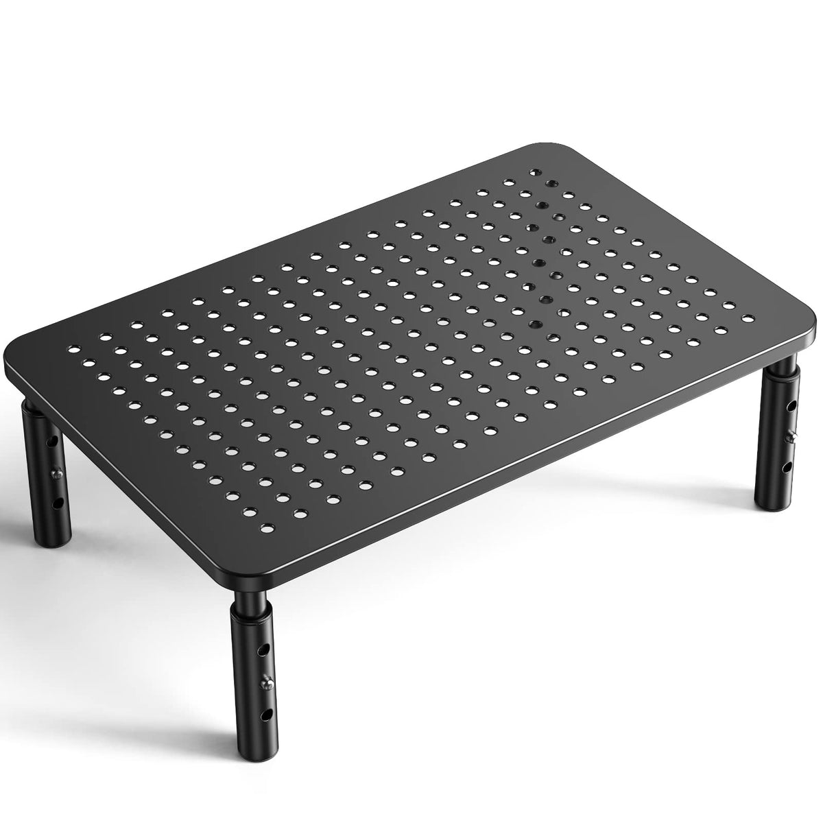 LORYERGO Monitor Stand, Monitor Riser 3 Height Adjustable, Laptop Stand Desk With Metal Vented