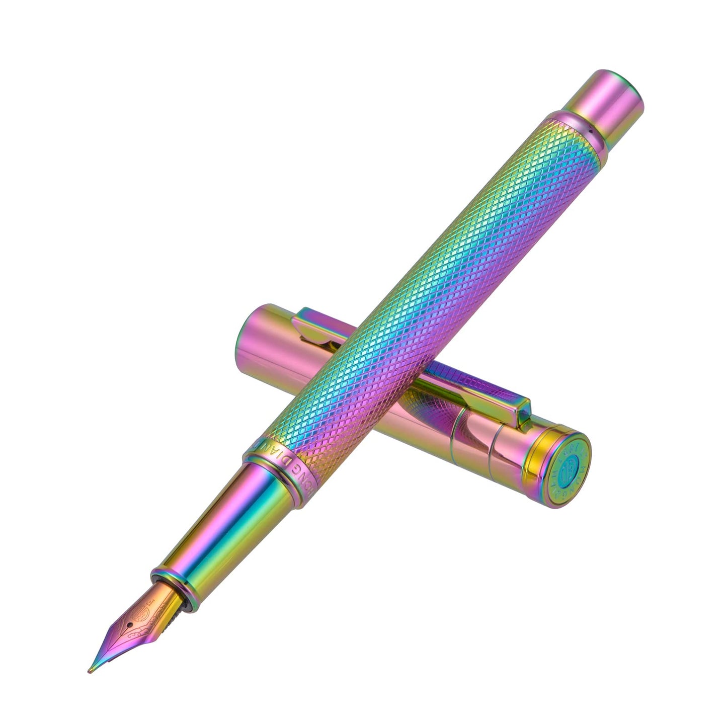 Asvine Hongdian Forest Fountain Pen Extra Fine Nib Rainbow Color with Converter and Metal Pen Box