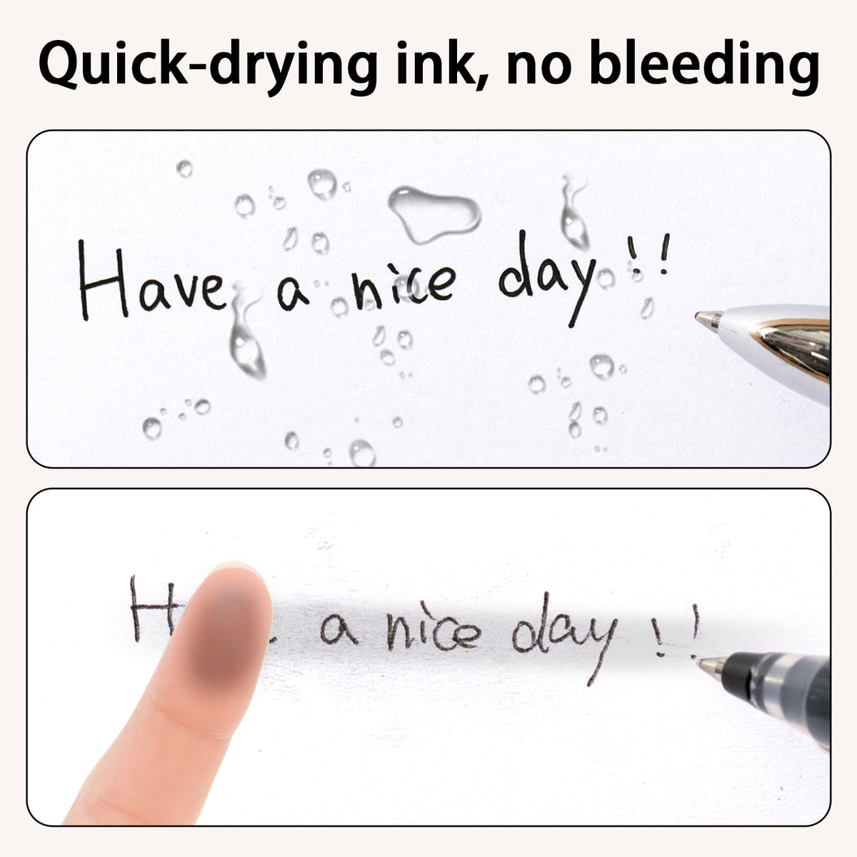 deli Gel Pens, 50 Pcs Retractable Pens Black Ink, Medium Point Pen 0.7mm