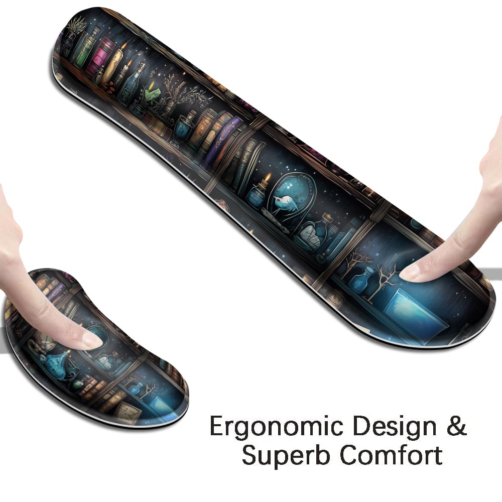 MIBITRI Keyboard Mouse Pad Set, Extended Gaming Mouse Pad+Ergonomics Keyboard Wrist Rest Support