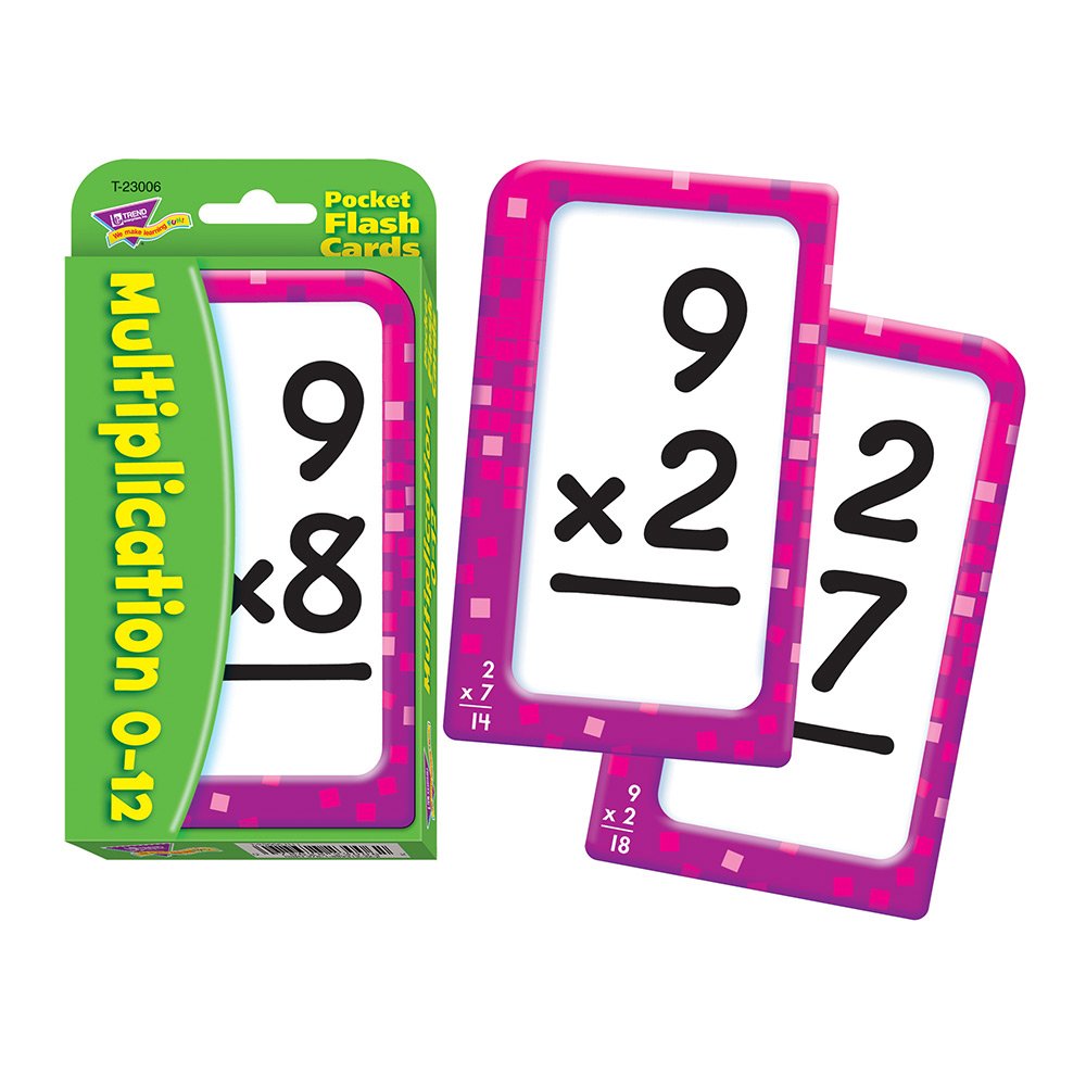 Trend Enterprises: Multiplication 0-12 Pocket Flash Cards, Great for Skill Building and Test Prep